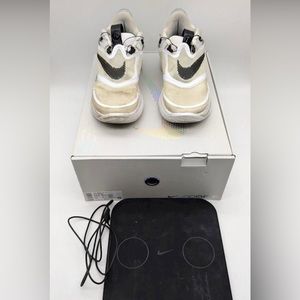 Nike Adapt BB 2.0 ‘White Cement’ Oreo White Black BQ5397-101 Auto Lacing Sz 10.5